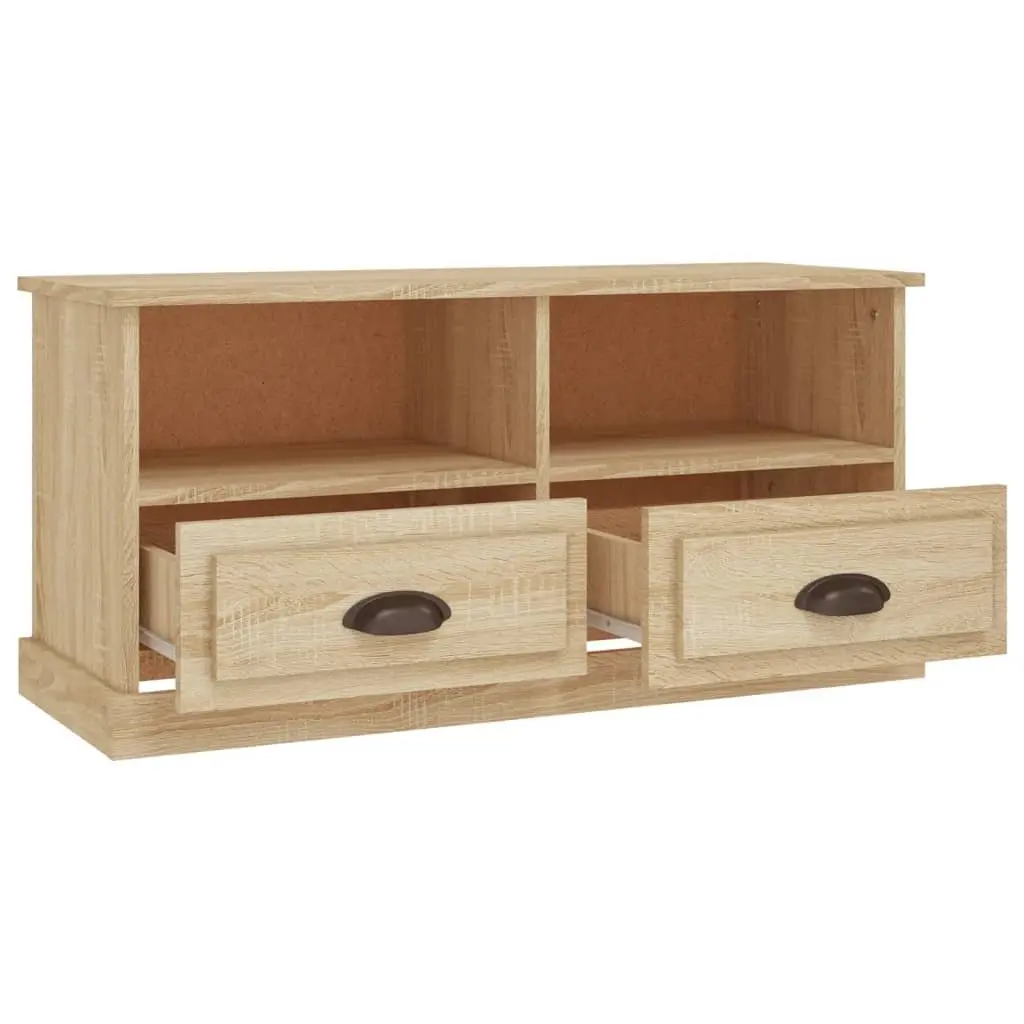TV Cabinet Sonoma Oak Brown Engineered Wood Storage Unit with Drawers