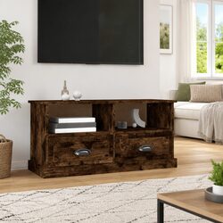 Stylish Brown Engineered Wood TV Cabinet with Drawers