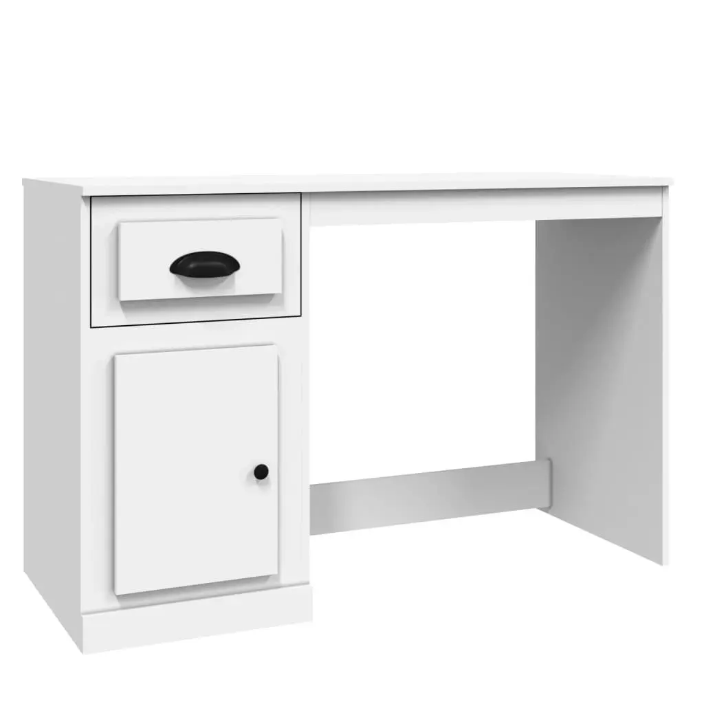 White Desk with Storage for Study or Office