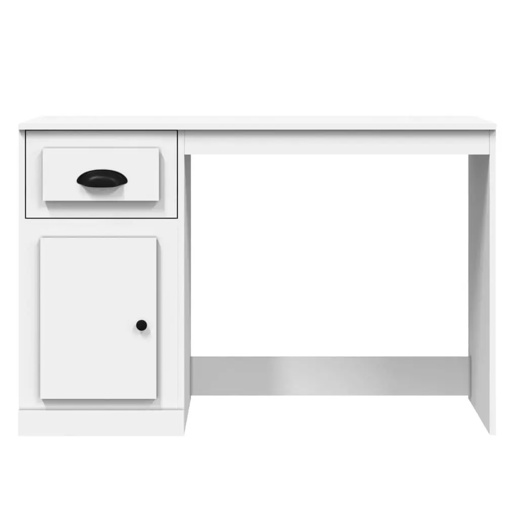 White High Gloss Desk with Drawer