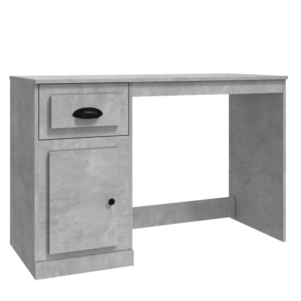 Grey Desk with Storage for Home Office 115x50x75cm