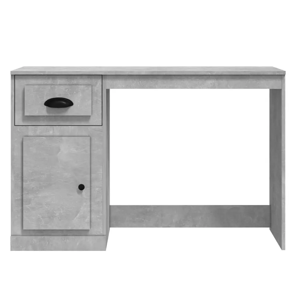 Grey Desk with Storage for Home Office 115x50x75cm