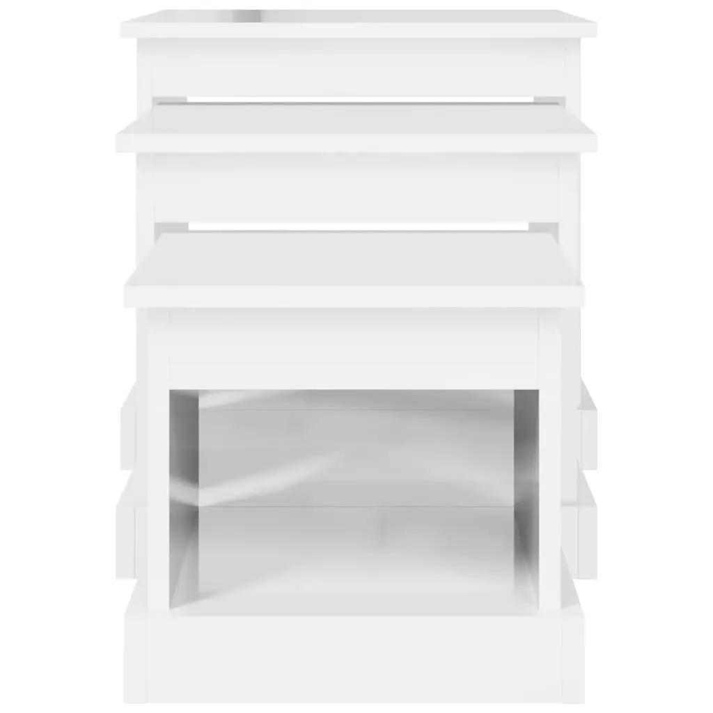Nesting Coffee Table Set 3 Piece High Gloss White
