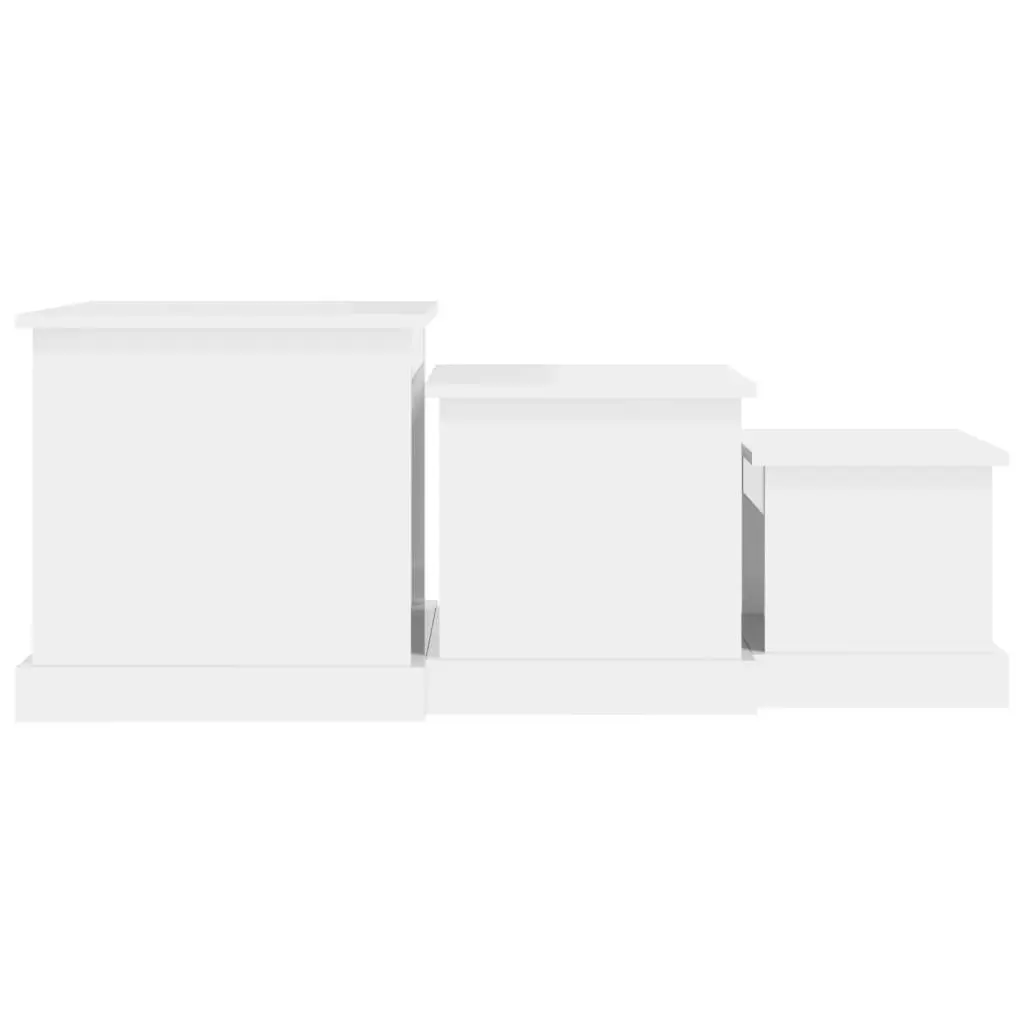 Nesting Coffee Table Set 3 Piece High Gloss White