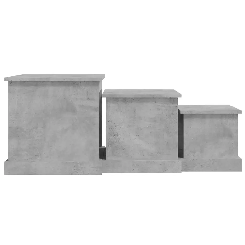 Coffee Table Set Grey Engineered Wood 3 Piece Living Room Accent Nesting Tables