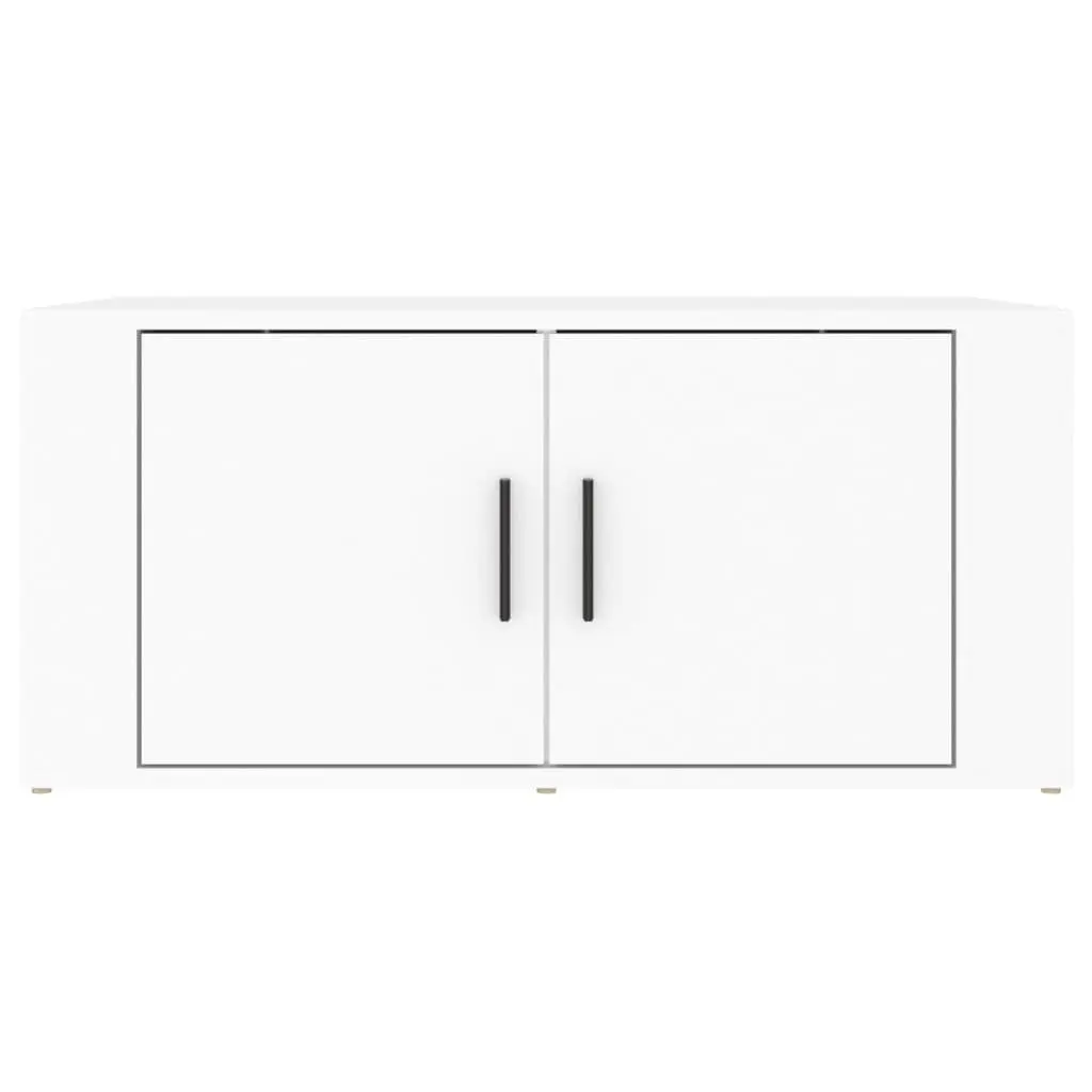 White Coffee Table with Storage 80x50x36cm for Living Room