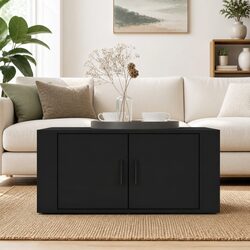 Inviting Black Coffee Table with Storage for Living Rooms