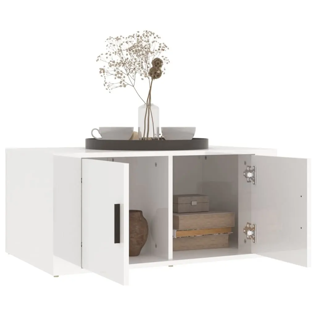 White High Gloss Coffee Table with Storage