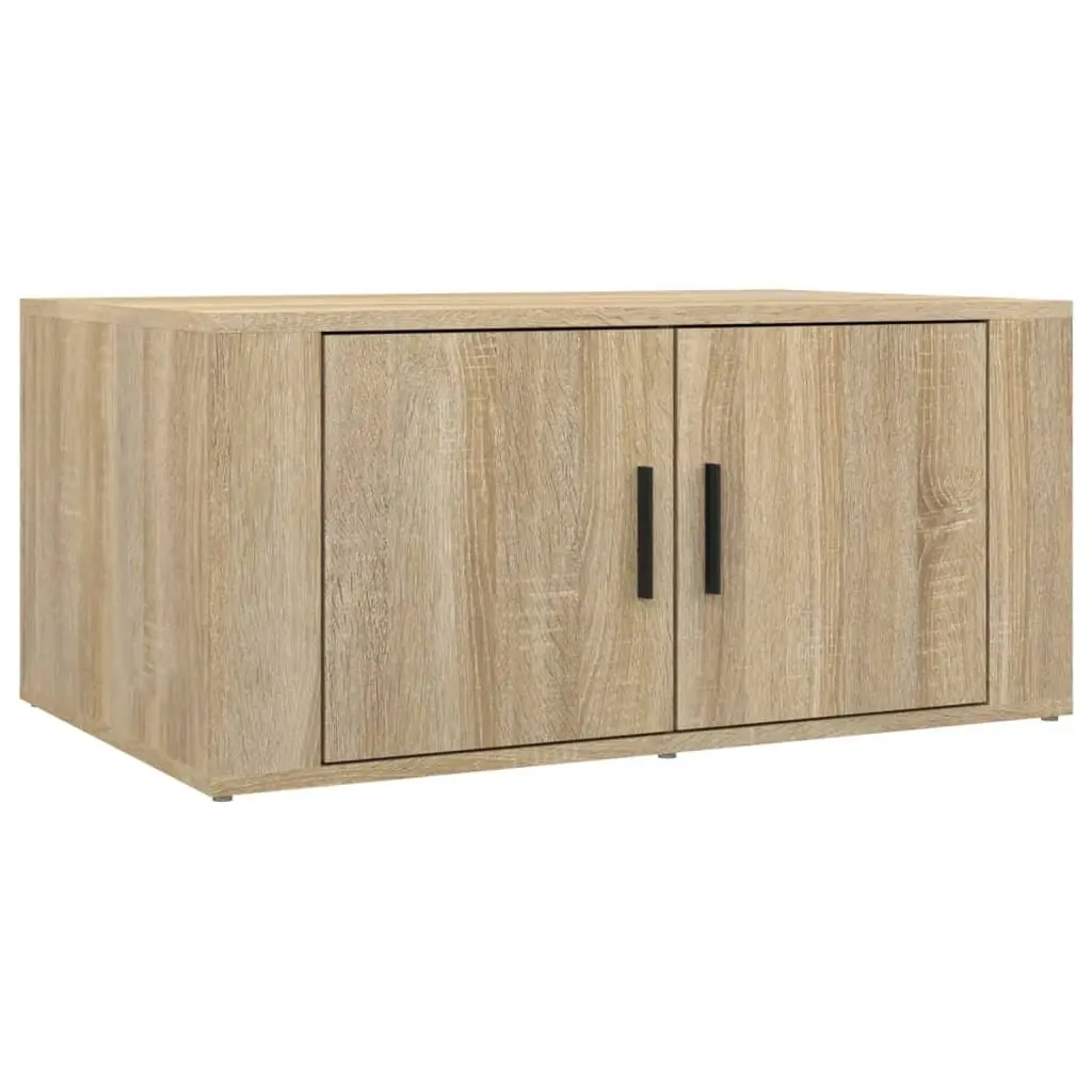 Coffee Table Brown Engineered Wood 80 x 50 x 36 cm Living Room Accent with Storage Compartments