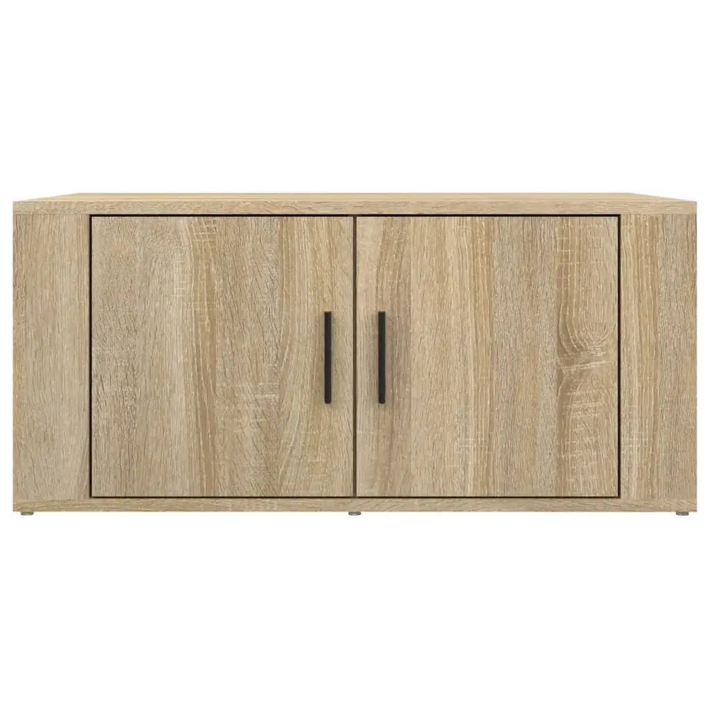 Coffee Table Brown Engineered Wood 80 x 50 x 36 cm Living Room Accent with Storage Compartments