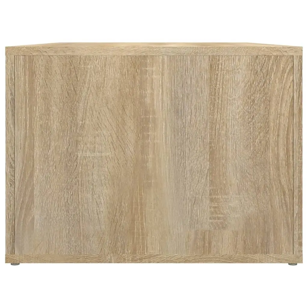 Coffee Table Brown Engineered Wood 80 x 50 x 36 cm Living Room Accent with Storage Compartments