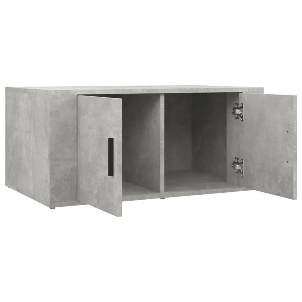 Coffee Table Grey Engineered Wood 80W x 50D x 36H cm Storage Compartments