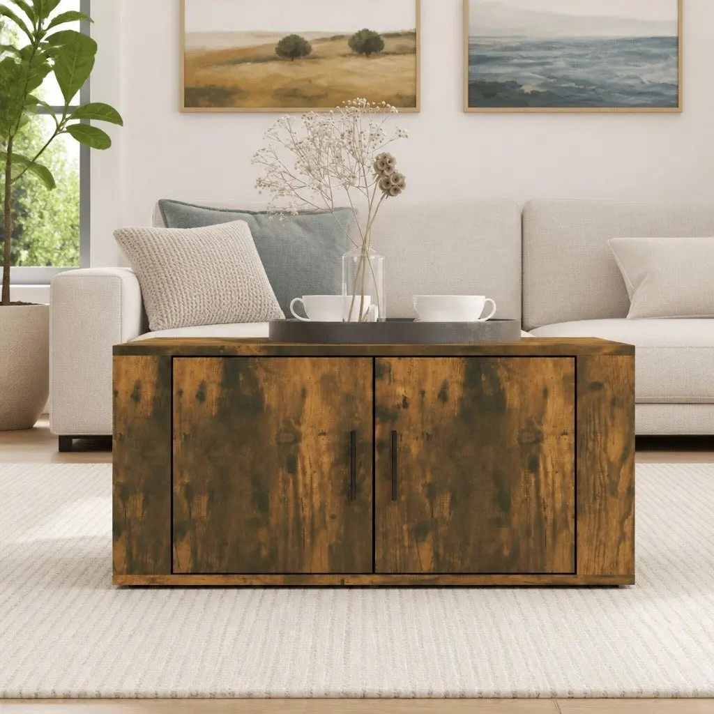 Coffee Table Brown Engineered Wood 80L x 50W x 36H cm