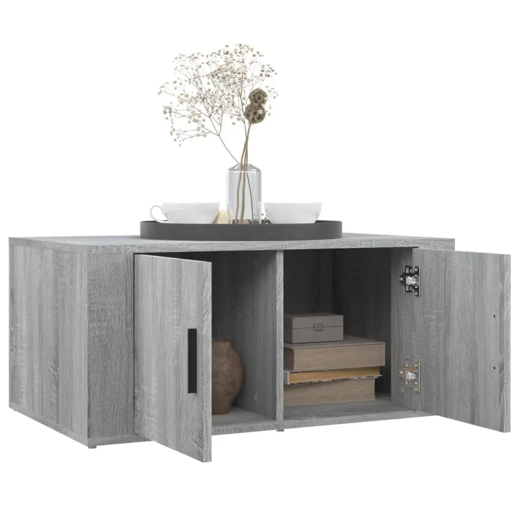 Coffee Table Grey Sonoma 80x50x36 cm Engineered Wood Storage Compartments