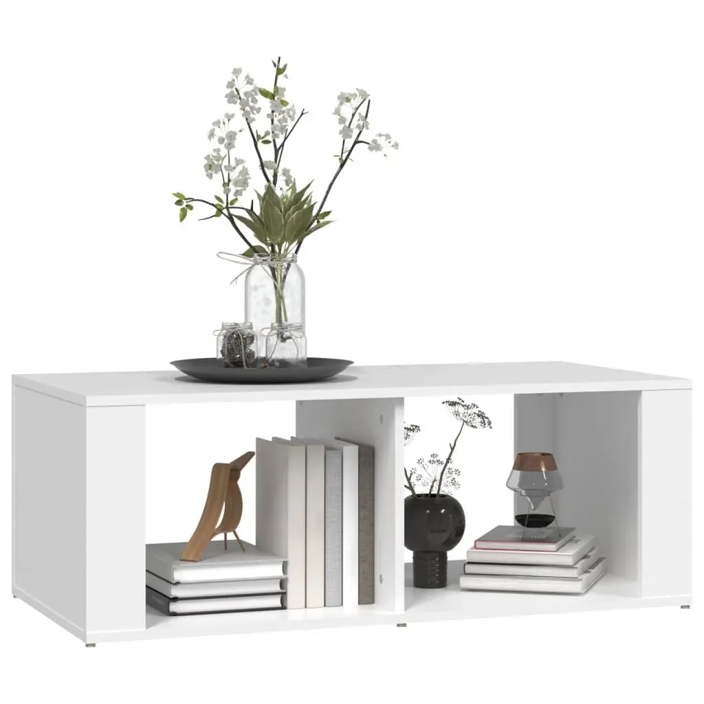 Coffee Table White Modern 100x50x36cm Engineered Wood
