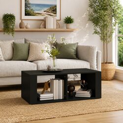 Modern Black Coffee Table with Storage for Living Rooms
