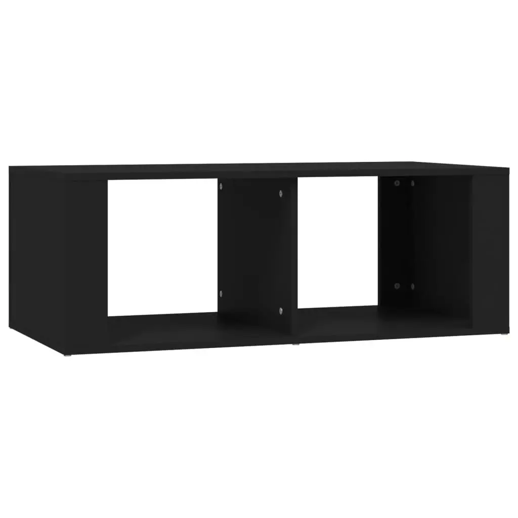 Coffee Table Black Modern 100 x 50 x 36 cm Engineered Wood with 2 Shelves