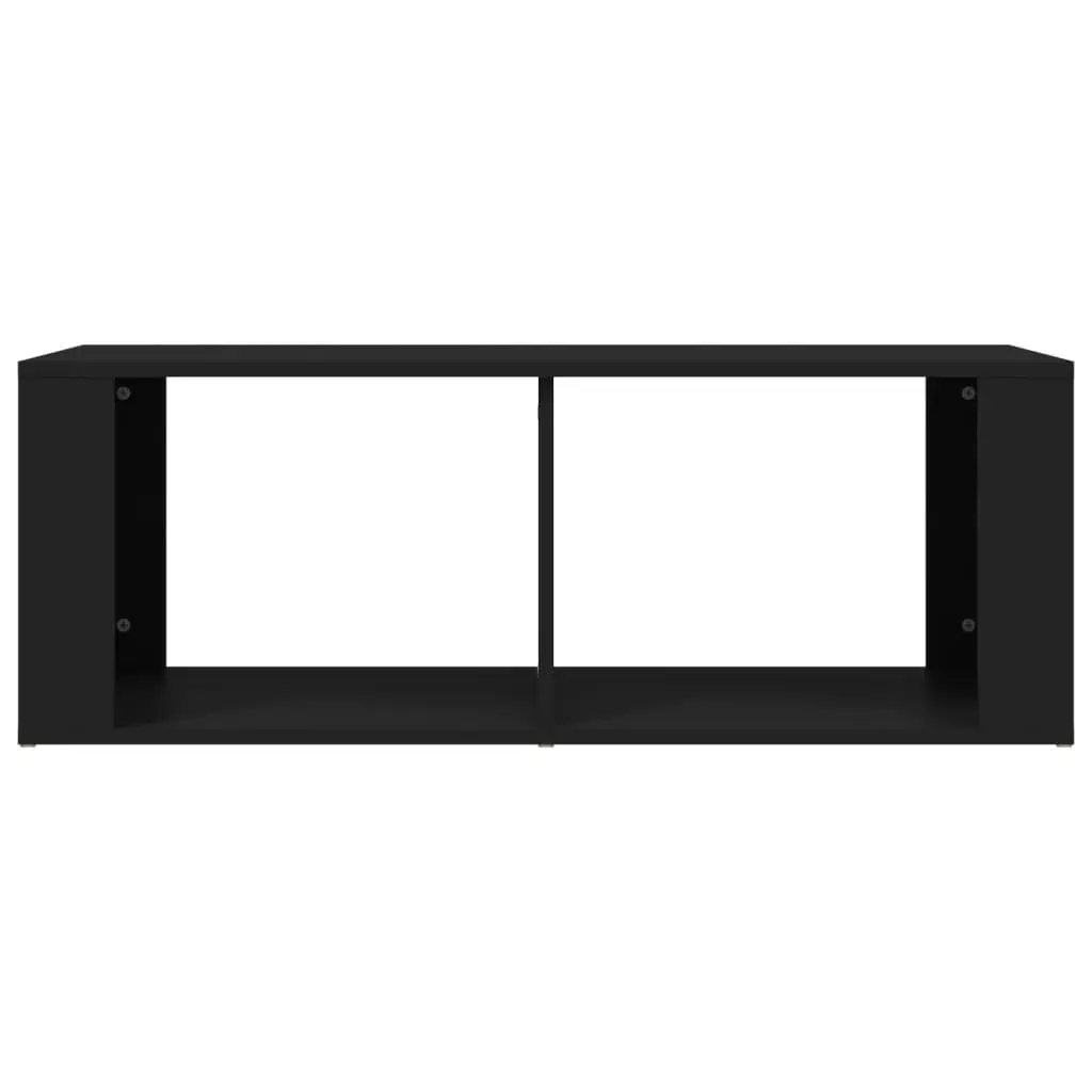 Coffee Table Black Modern 100 x 50 x 36 cm Engineered Wood with 2 Shelves
