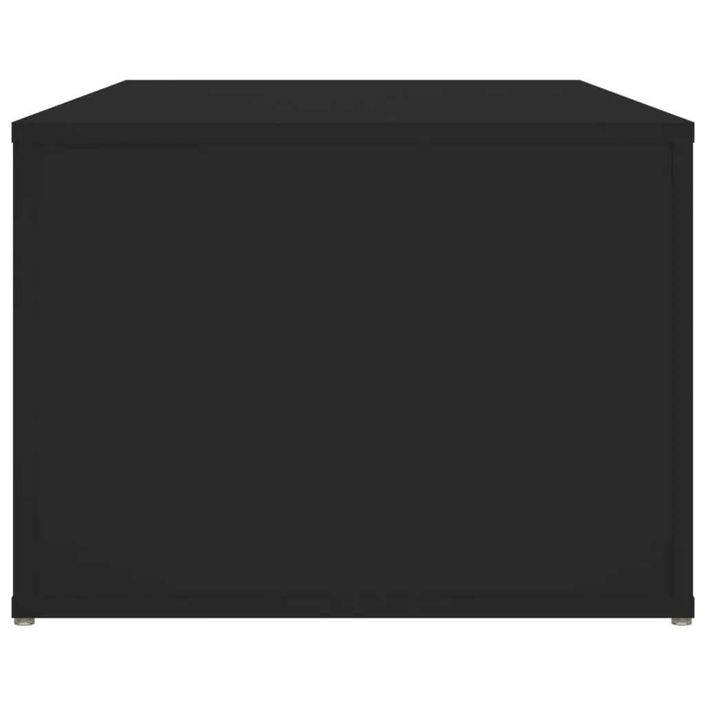 Coffee Table Black Modern 100 x 50 x 36 cm Engineered Wood with 2 Shelves