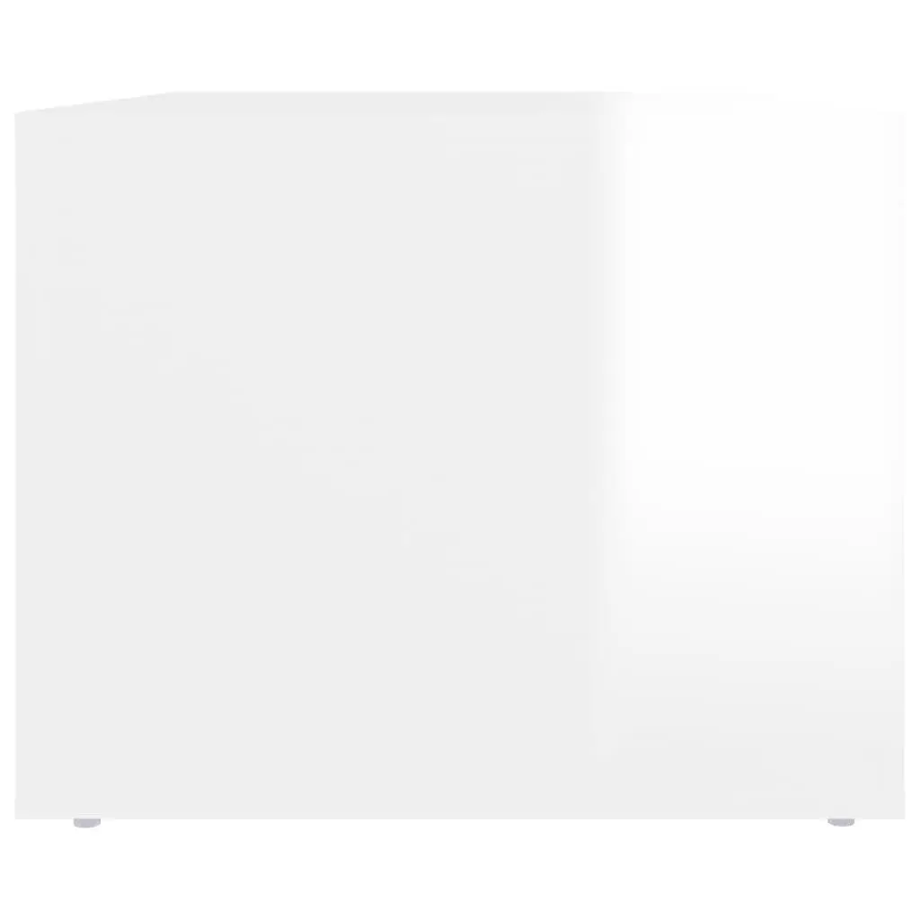 Coffee Table High Gloss White with 2 Drawers Storage Living Room Accent