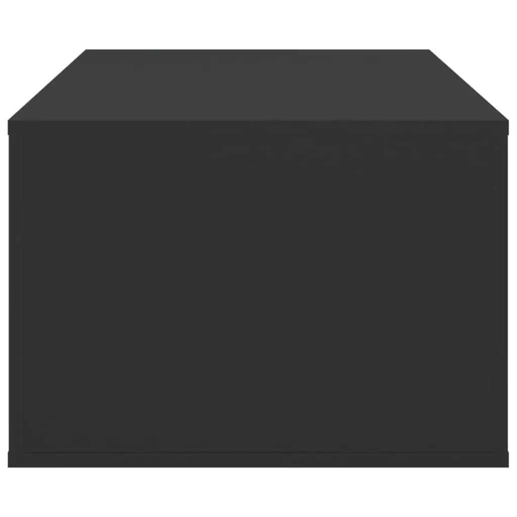 Black Coffee Table with Storage Drawer and Open Compartment