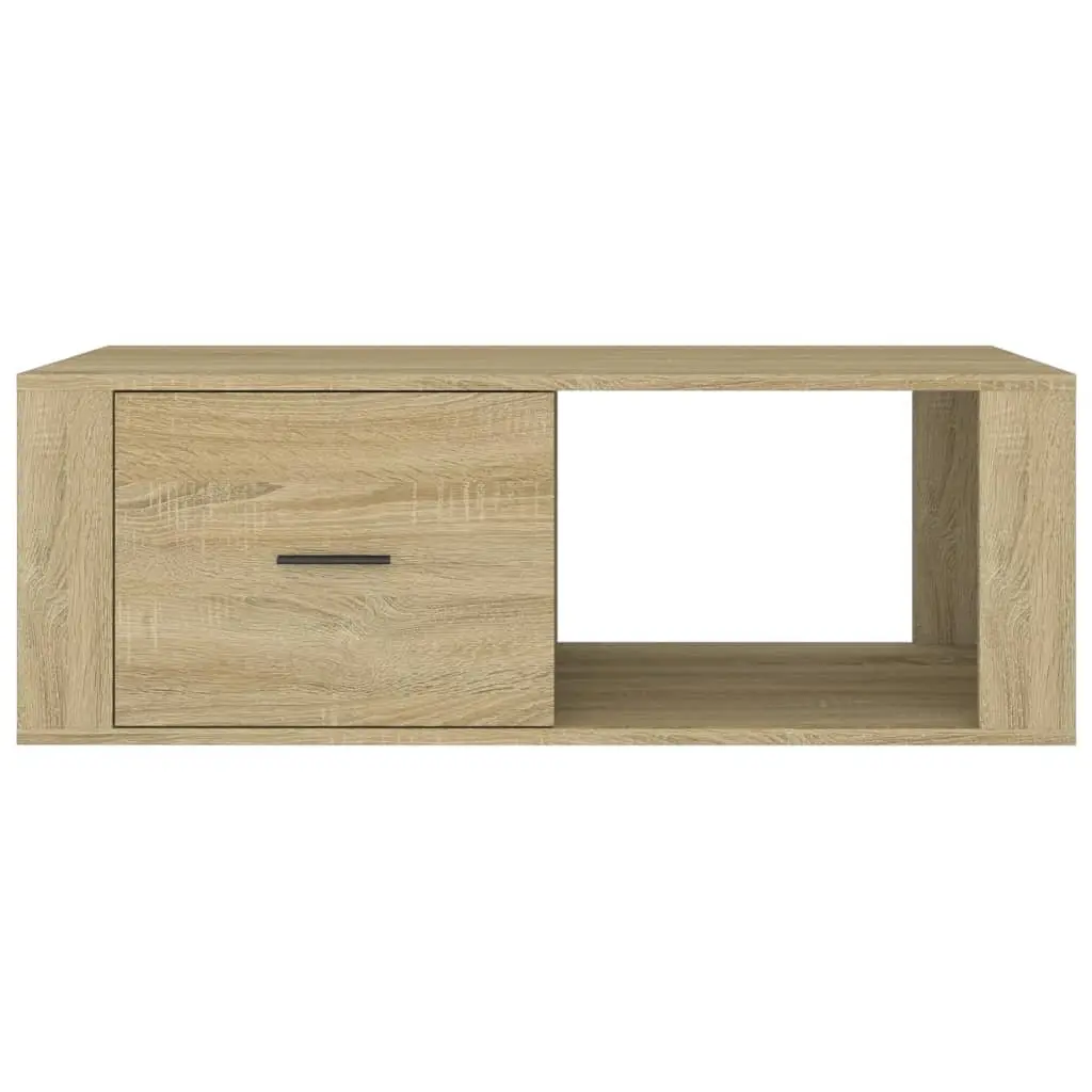 Coffee Table with Storage Drawer Open Compartment Brown Engineered Wood