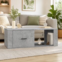 Grey Coffee Table with Storage Drawer 100x50.5x35cm
