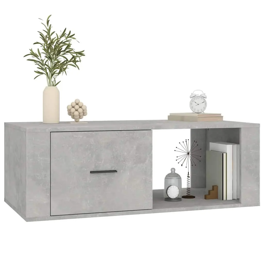 Grey Coffee Table with Storage Drawer 100x50.5x35cm