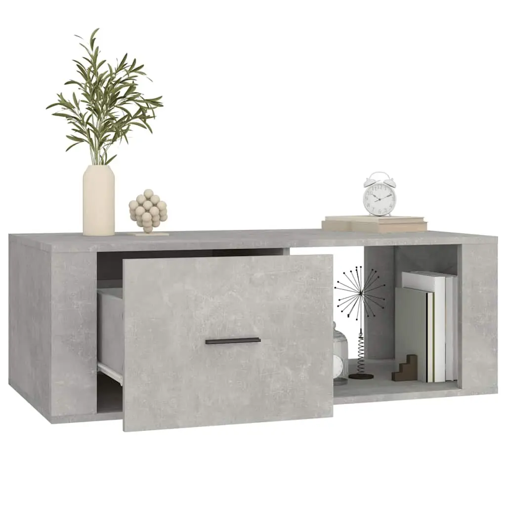 Grey Coffee Table with Storage Drawer 100x50.5x35cm