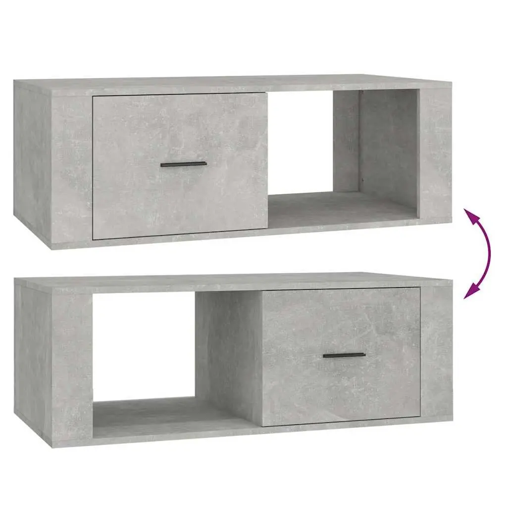 Grey Coffee Table with Storage Drawer 100x50.5x35cm