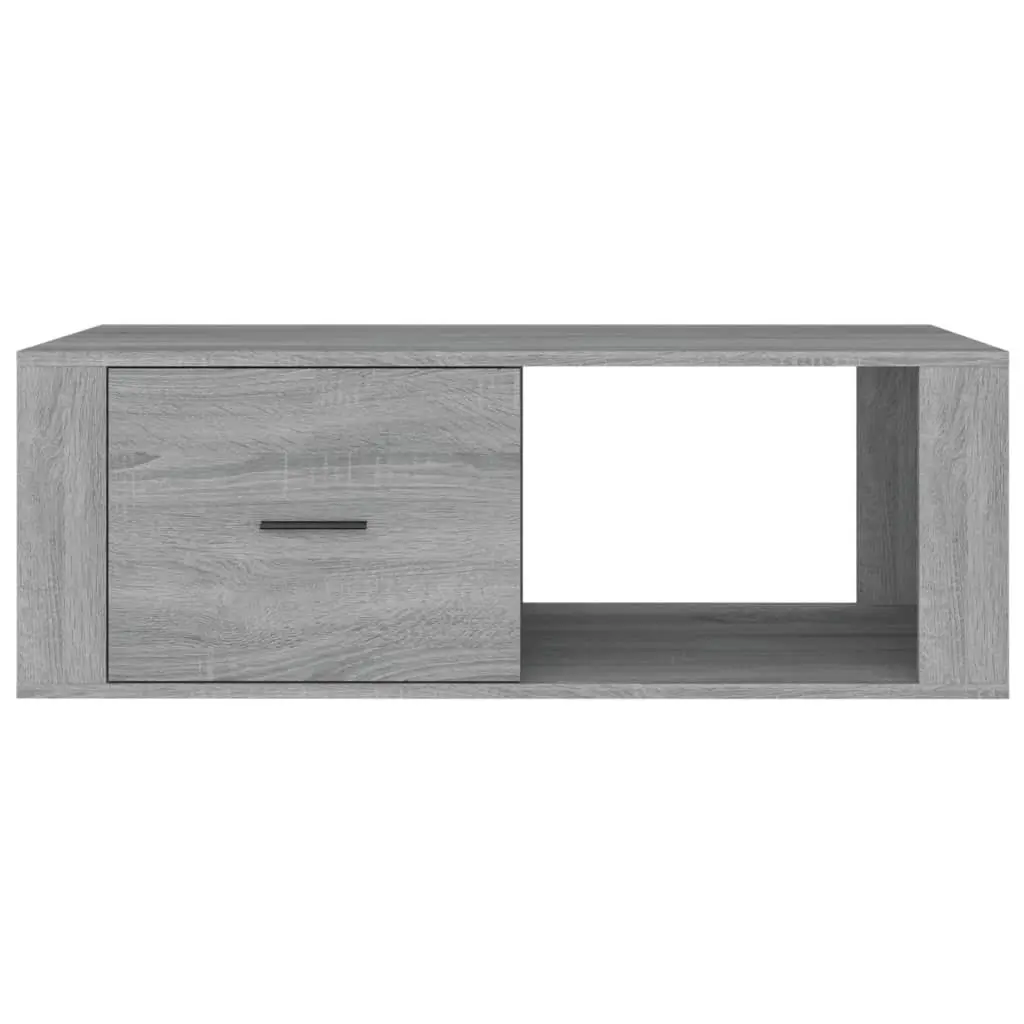 Coffee Table Grey Engineered Wood 100cm Living Room Accent Table Drawer Storage