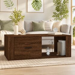 Brown Oak Engineered Wood Coffee Table for Living Rooms