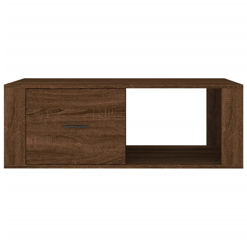 Brown Oak Engineered Wood Coffee Table for Living Rooms