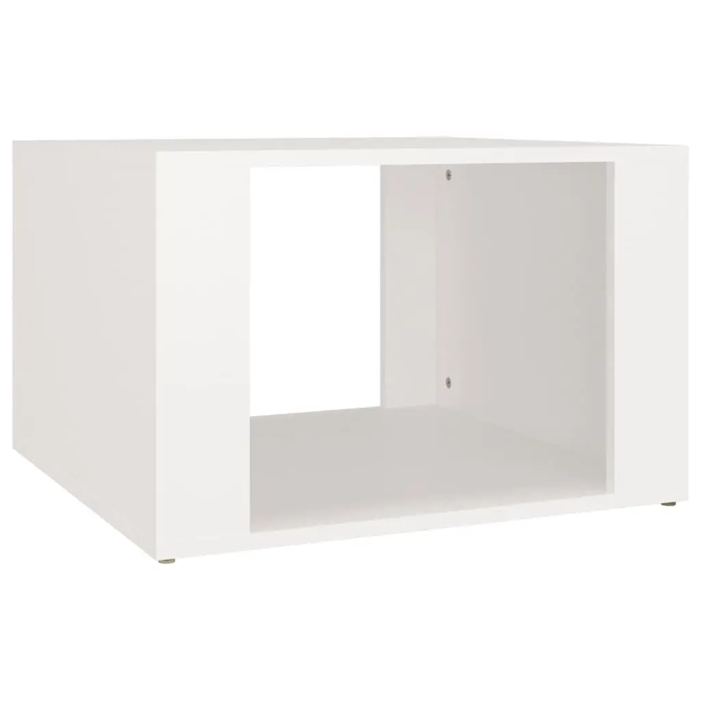 Bedside Table White Engineered Wood Storage Nightstand 57 x 55 x 36 cm