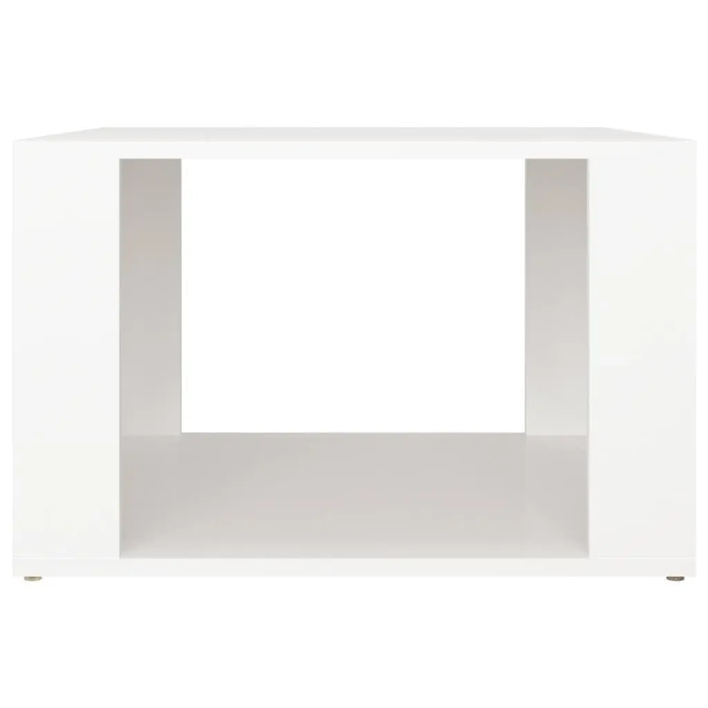 Bedside Table White Engineered Wood Storage Nightstand 57 x 55 x 36 cm