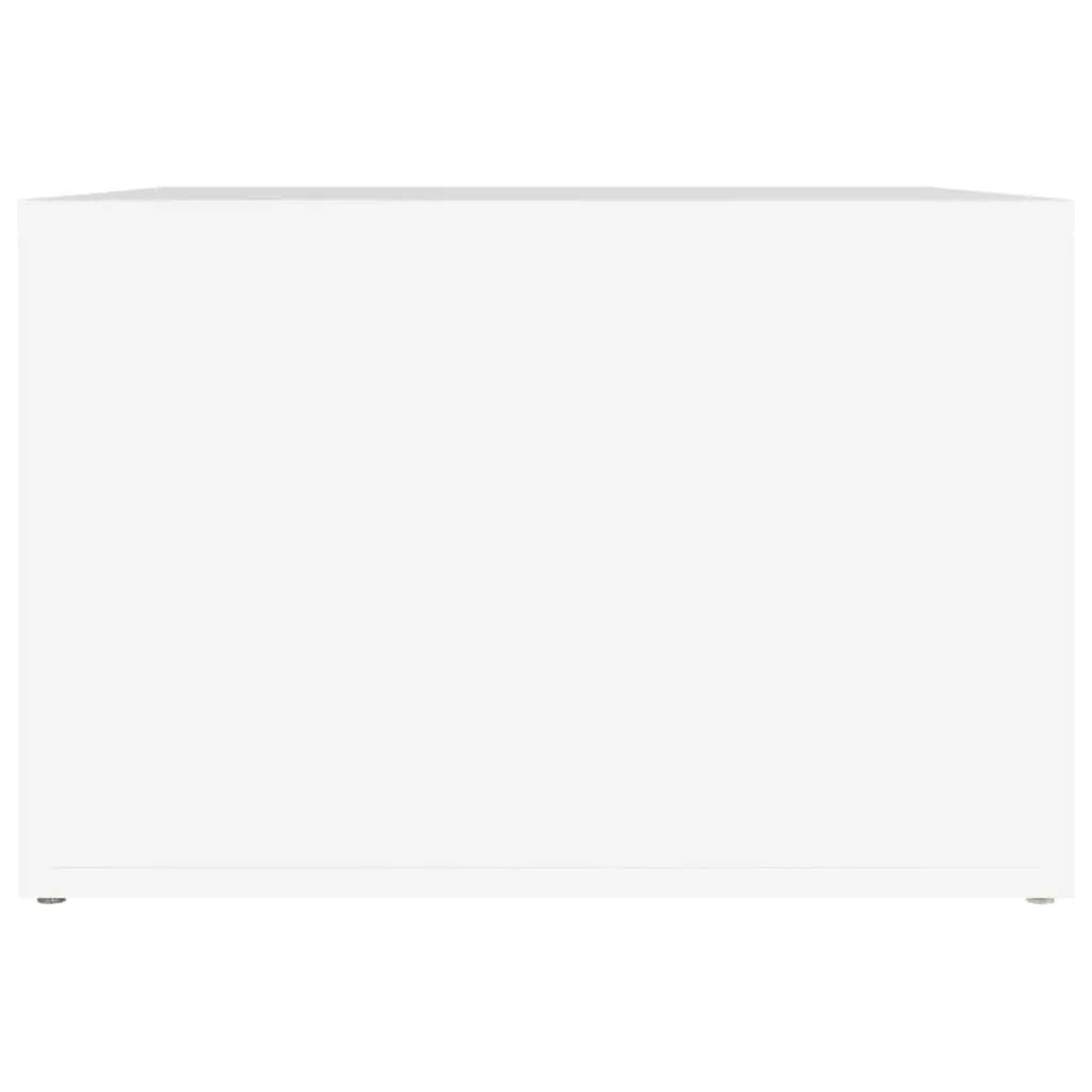 Bedside Table White Engineered Wood Storage Nightstand 57 x 55 x 36 cm