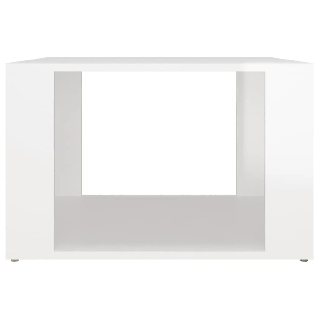 Bedside Table White High Gloss Storage Engineered Wood