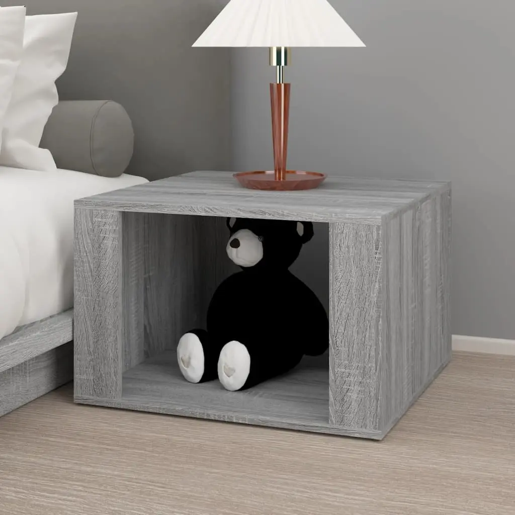 Bedside Table Grey Sonoma Engineered Wood Storage Nightstand