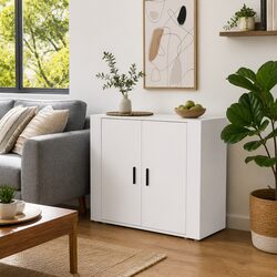 Elegant White Sideboard 80x33x70 cm Storage Cabinet