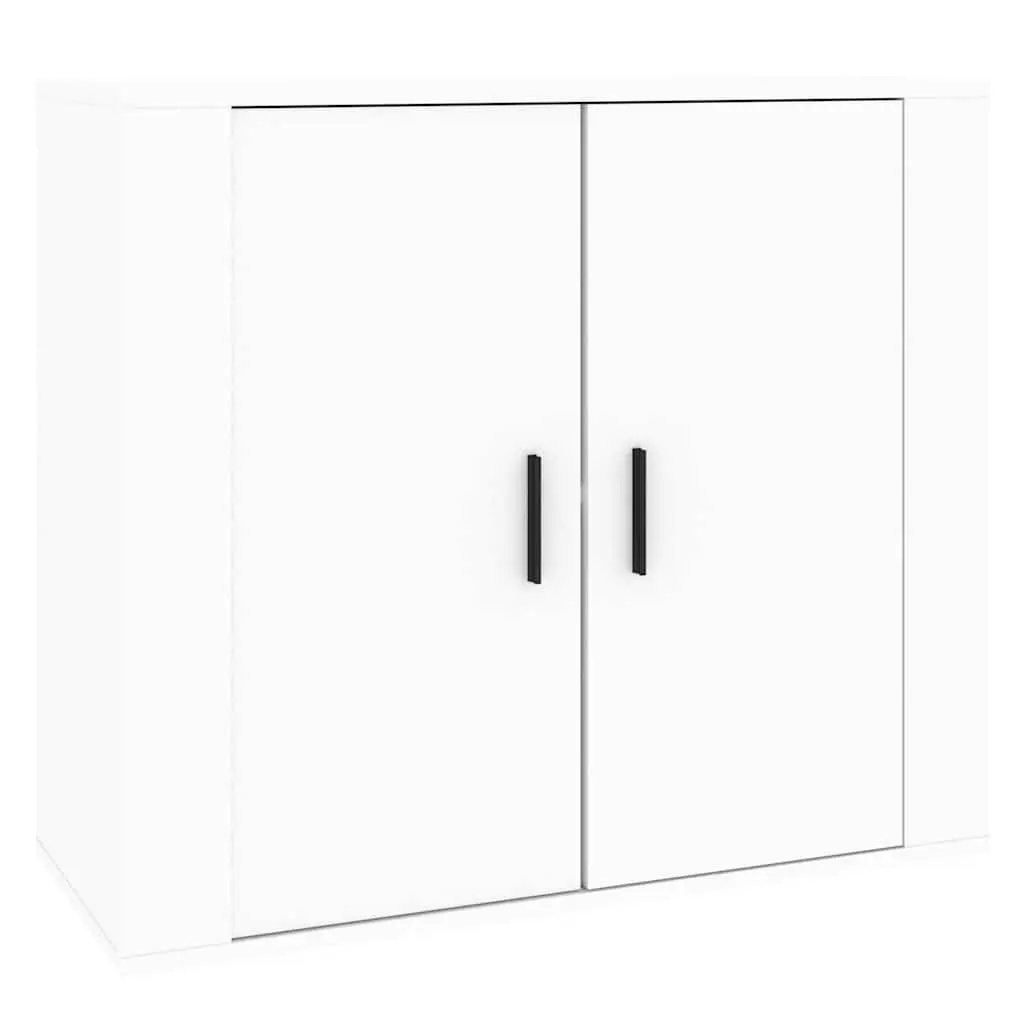 Sideboard White 80x33x70 cm Engineered Wood Storage Cabinet Cupboard Doors