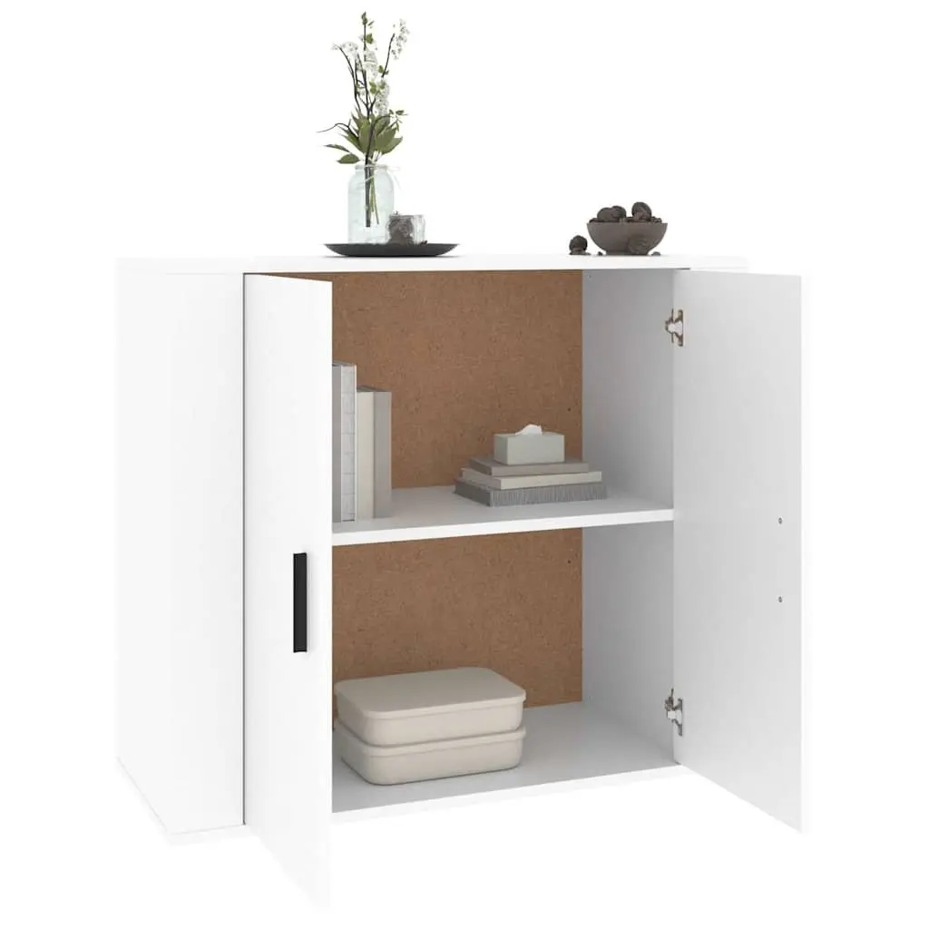Sideboard White 80x33x70 cm Engineered Wood Storage Cabinet Cupboard Doors