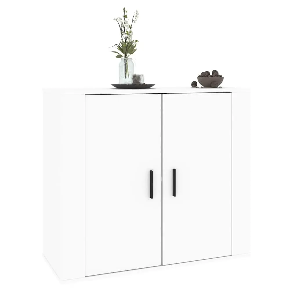 Sideboard White 80x33x70 cm Engineered Wood Storage Cabinet Cupboard Doors