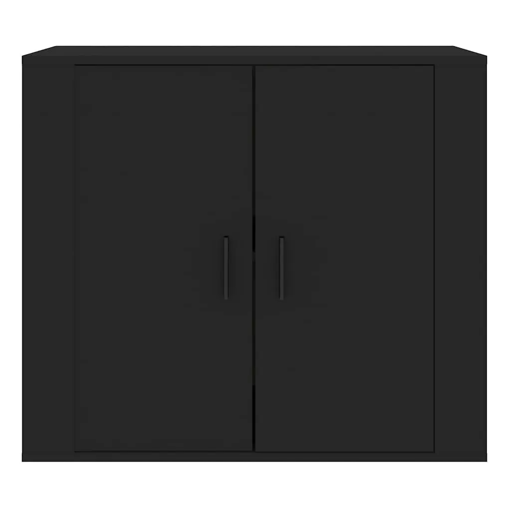 Black Engineered Wood Sideboard 80x33x70 cm