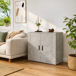 Grey Sideboard Storage Cabinet 80x33x70cm