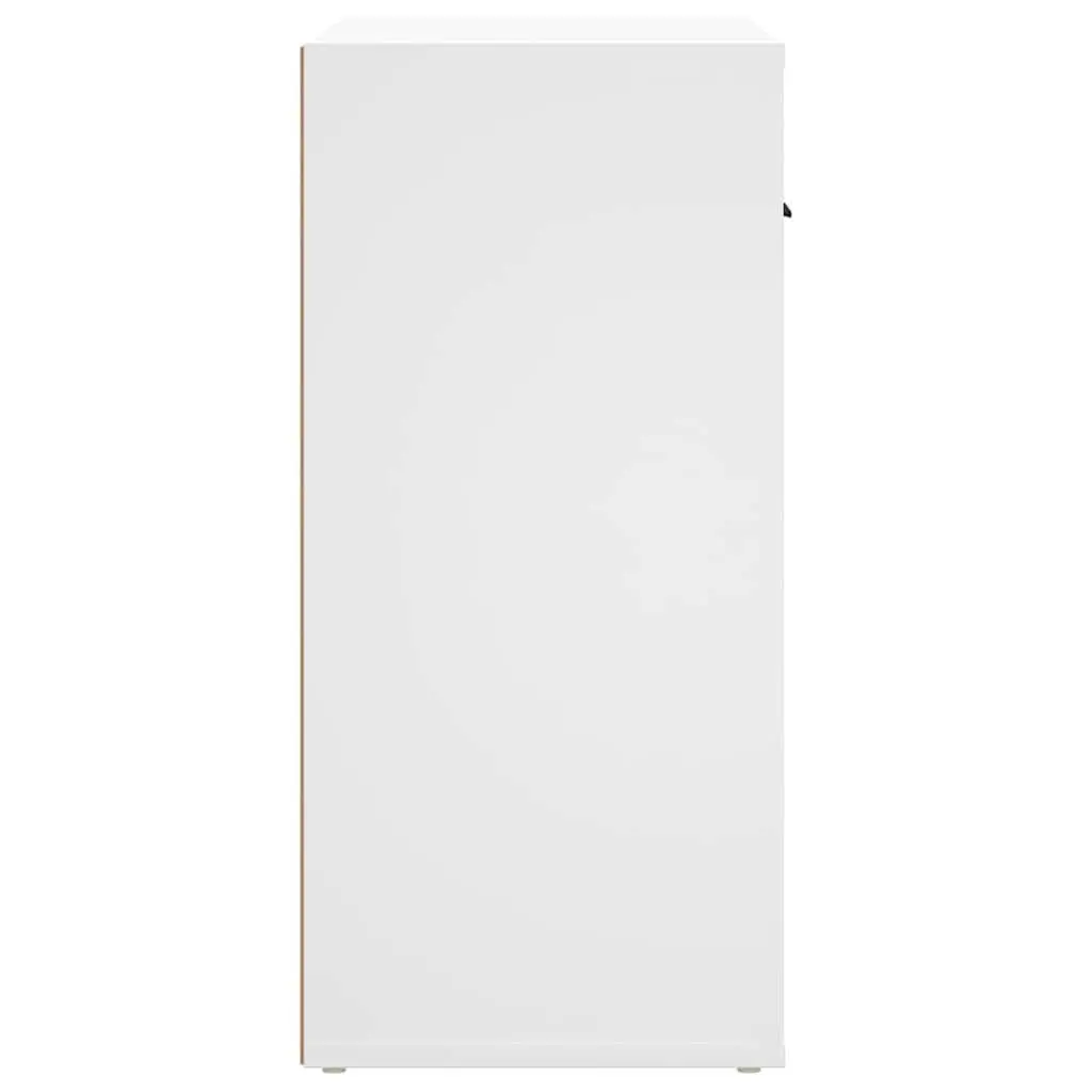 Sideboard White 80x33x70 cm Engineered Wood Storage Cabinet with Doors Drawers Compartments