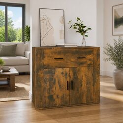 Brown Engineered Wood Sideboard Storage Cabinet