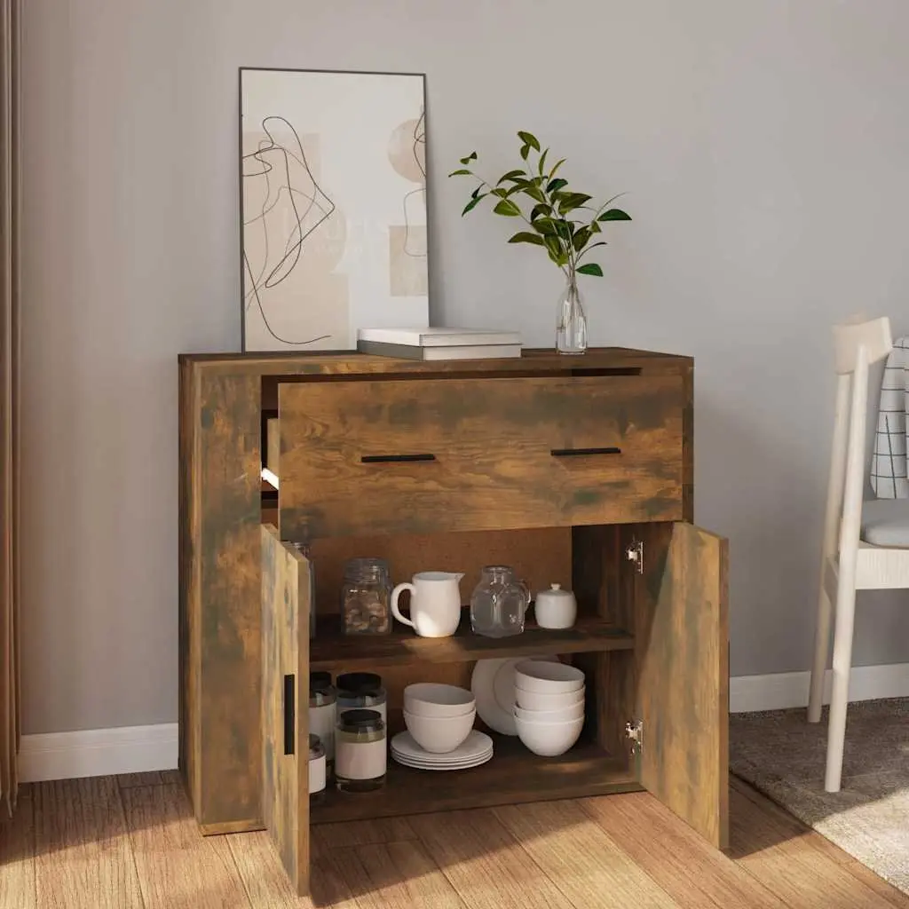 Brown Engineered Wood Sideboard Storage Cabinet