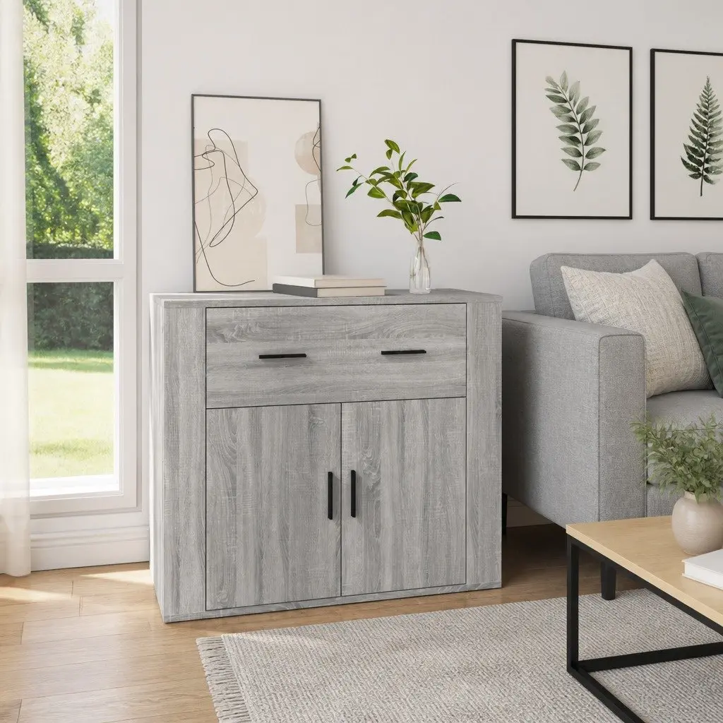 Grey Sideboard Storage Cabinet with Compartments