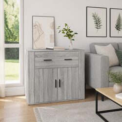 Elegant Grey Sideboard Storage Cabinet with Compartments