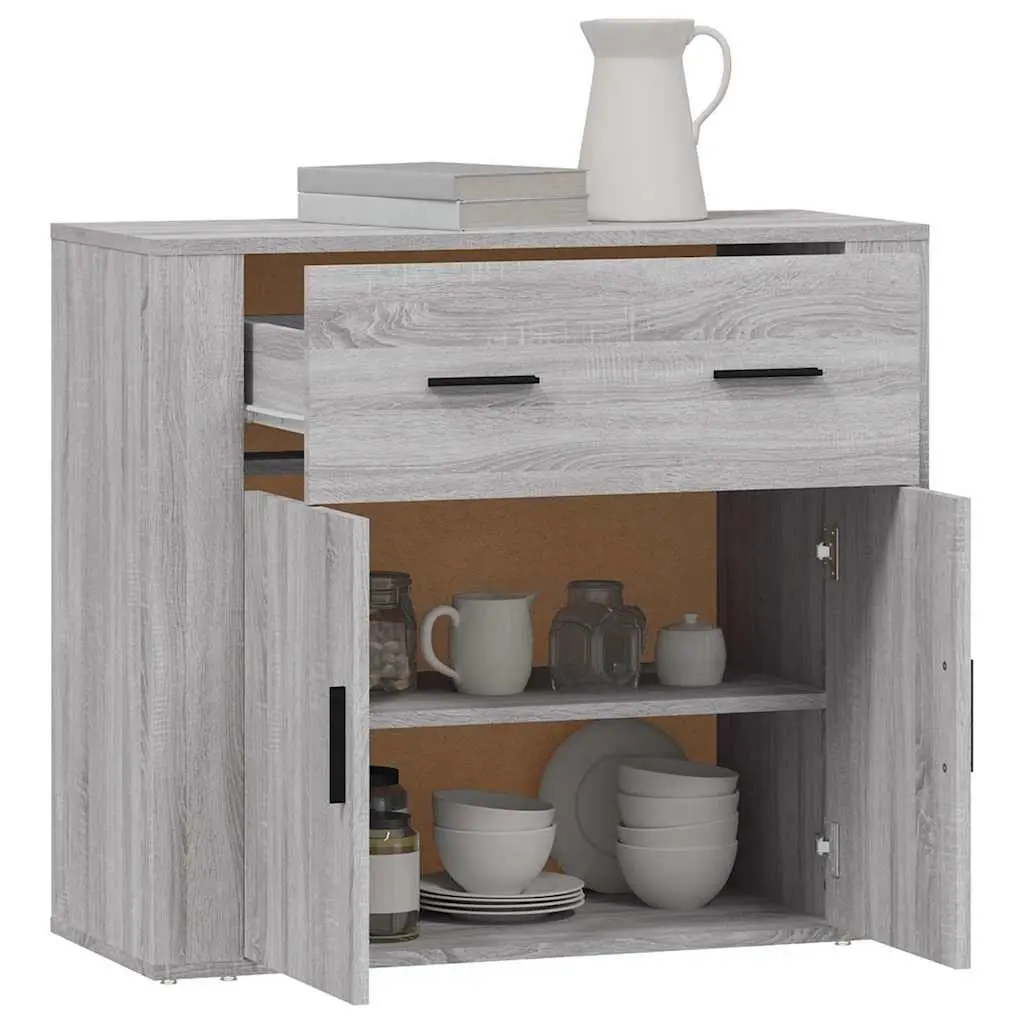 Grey Sideboard Storage Cabinet with Compartments